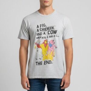 Vintage Garland Jacks Secret Six BBQ Sauce T-Shirt Mens Graphic Grey Sz Medium